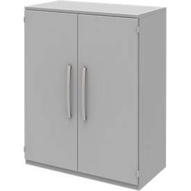 Archiefkast BARI, 3 ordnerhoogten, 2 legborden, B 819 x D 430 x H 1117 mm, lichtgrijs