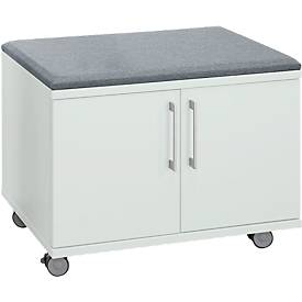Schäfer Shop Select Rolkast, met zitfunctie, B 800 x D 450 x H 590 mm, lichtgrijs