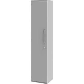 Archiefkast BARI, 6 ordnerhoogten, 5 legborden, slot, deuraanslag links, B 427 x D 430 x H 2174 mm, lichtgrijs