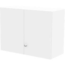 Schäfer Shop Genius Opzetkast TETRIS WALL, 2 ordnerhoogten, deuraanslag rechts, B 1000 x D 440 x H 740 mm, wit
