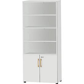 Schäfer Shop Select Start Off Combinatiekast hout, 6 OH, afsluitbaar, B 800 x D 420 x H 2240 mm, hout, lichtgrijs