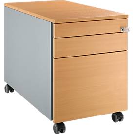 Schäfer Shop Select Schäfer Shop  Select Verrijdbaar ladeblok 126, met greepuitsparing blank aluminium/blank aluminium/beukenpatroon