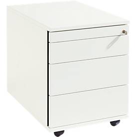 Schäfer Shop Select Verrijdbaar ladeblok 1233, materiaallade + schuifladen, afsluitbaar, spaanplaat, B 428 x D 600 x H 540 mm, wit
