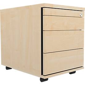 Schäfer Shop Select Verrijdbaar ladeblok 1233, materiaallade + schuifladen, afsluitbaar, spaanplaat, B 428 x D 600 x H 540 mm, esdoorn