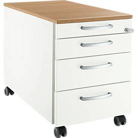 Schäfer Shop Select Schäfer Shop  Select Verrijdbaar ladeblok 1233, 4 schuifladen, Handgreep rond wit/kersen Romana