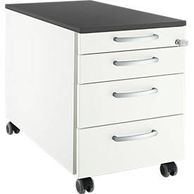 Schäfer Shop Select Schäfer Shop  Select Verrijdbaar ladeblok 1233, 4 schuifladen, Handgreep rond wit/grafiet
