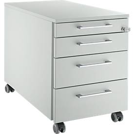 Schäfer Shop Select mobiele container 1233, met handgreep hoekig, lichtgrijs/lichtgrijs/lichtgrijs