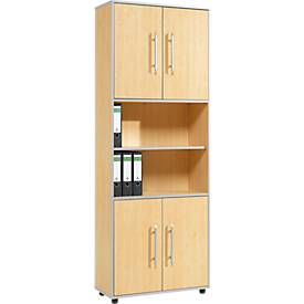Schäfer Shop Select Schäfer Shop  Select Combikast Moxxo IQ, hout, 4 vleugeldeuren, 2 open vakken, 6 ordnerhoogten, B 801 x D 362 x H 2166 mm, esdoornpatroon