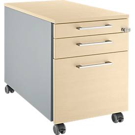 Schäfer Shop Select Schäfer Shop  Select Verrijdbaar ladeblok 126, met hoekgreep blank aluminium/blank aluminium/esdoornpatroon