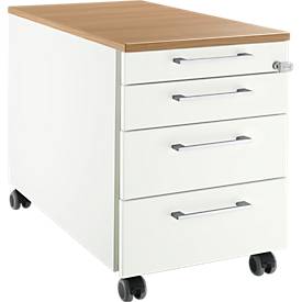 Schäfer Shop Select Schäfer Shop  Select Verrijdbaar ladeblok 1233, 4 schuifladen, Hoekgreep wit/kersen Romana