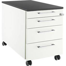 Schäfer Shop Select Schäfer Shop  Select Verrijdbaar ladeblok 1233, 4 schuifladen, Hoekgreep wit/grafiet