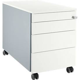 Schäfer Shop Genius Schäfer Shop  Genius Verrijdbaar ladeblok 1233, met greepuitsparing B 435 x H 577 mm, blank aluminium/blank aluminium/wit