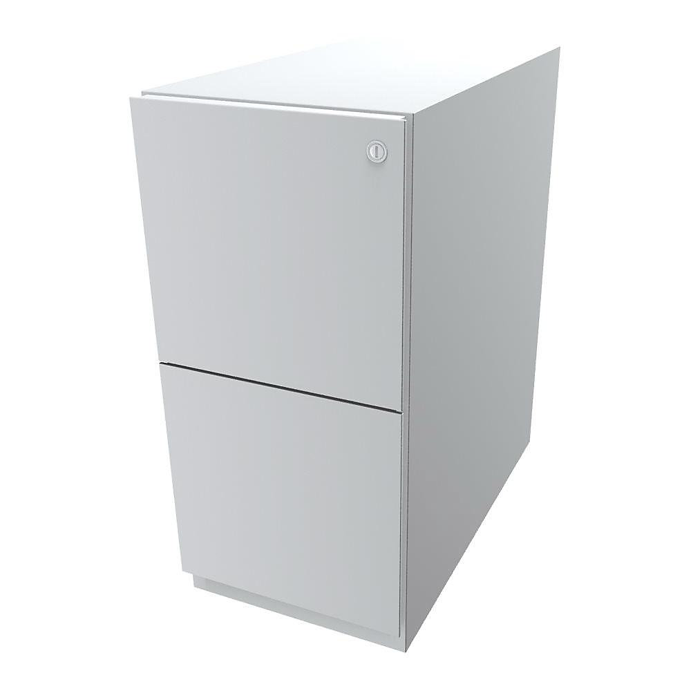Bisley Verrijdbaar ladeblok Note™, met 2 hangmappenladen, h x b = 645 x 300 mm, verkeerswit