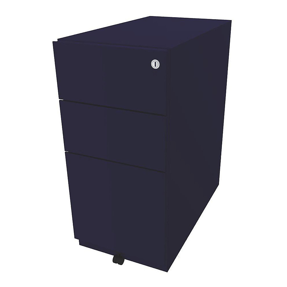 Bisley Verrijdbaar ladeblok Note™, met 2 universele laden, 1 hangmappenlade, h x b x d = 645 x 300 x 565 mm, oxfordblauw