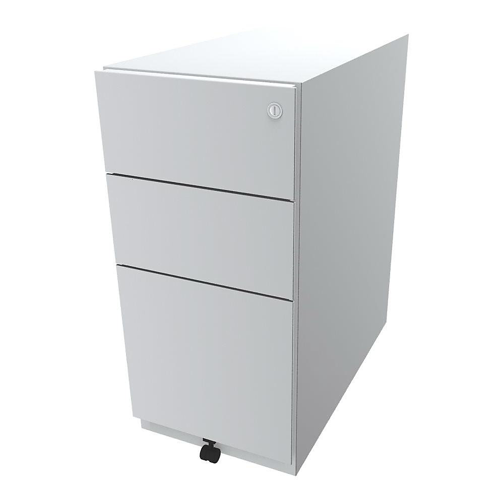 Bisley Verrijdbaar ladeblok Note™, met 2 universele laden, 1 hangmappenlade, h x b x d = 645 x 300 x 565 mm, verkeerswit