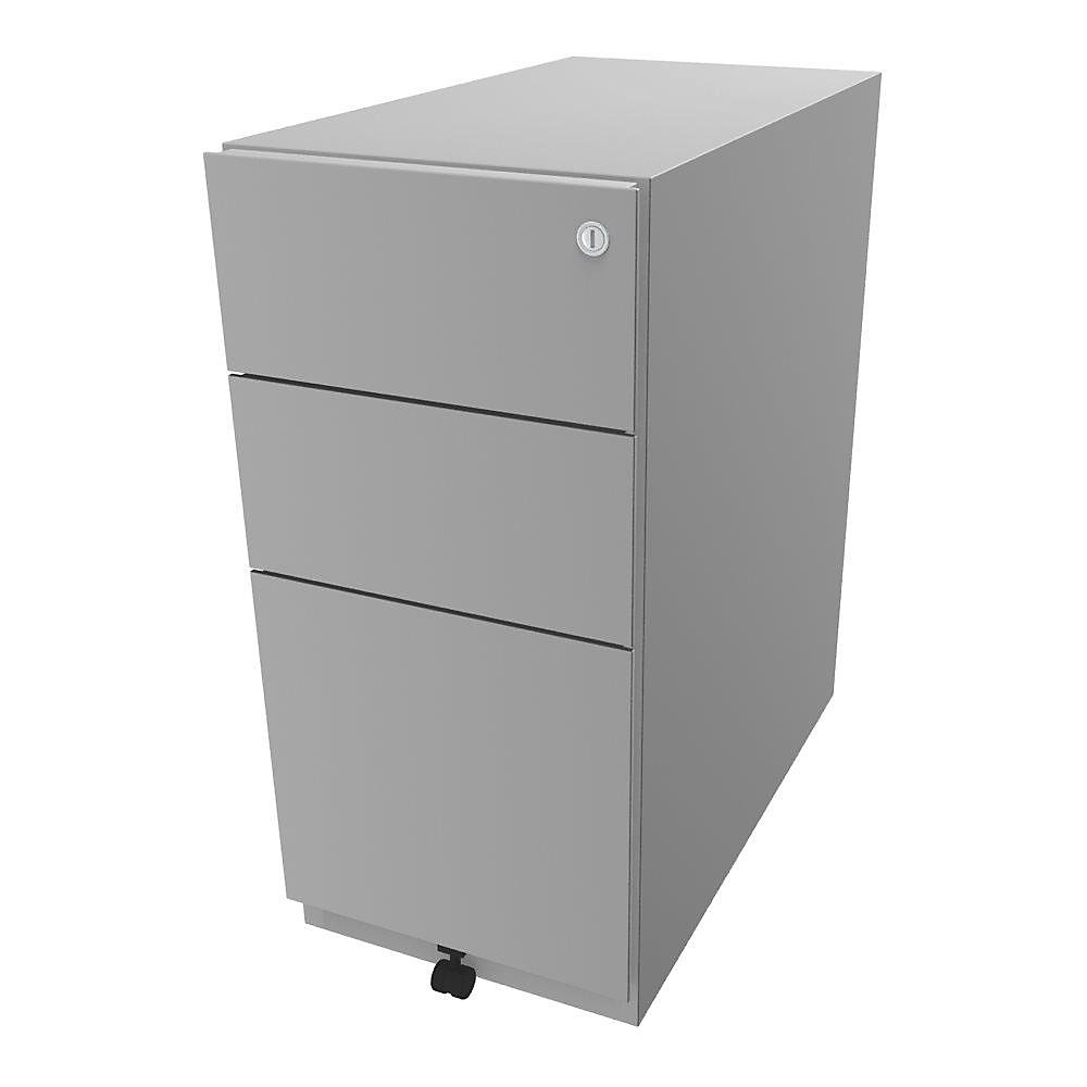 Bisley Verrijdbaar ladeblok Note™, met 2 universele laden, 1 hangmappenlade, h x b x d = 645 x 300 x 565 mm, lichtgrijs