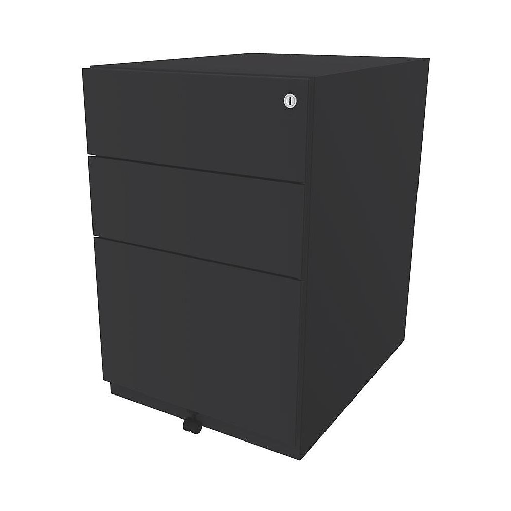 Bisley Verrijdbaar ladeblok Note™, met 2 universele laden, 1 hangmappenlade, h x b x d = 645 x 420 x 565 mm, antracietgrijs