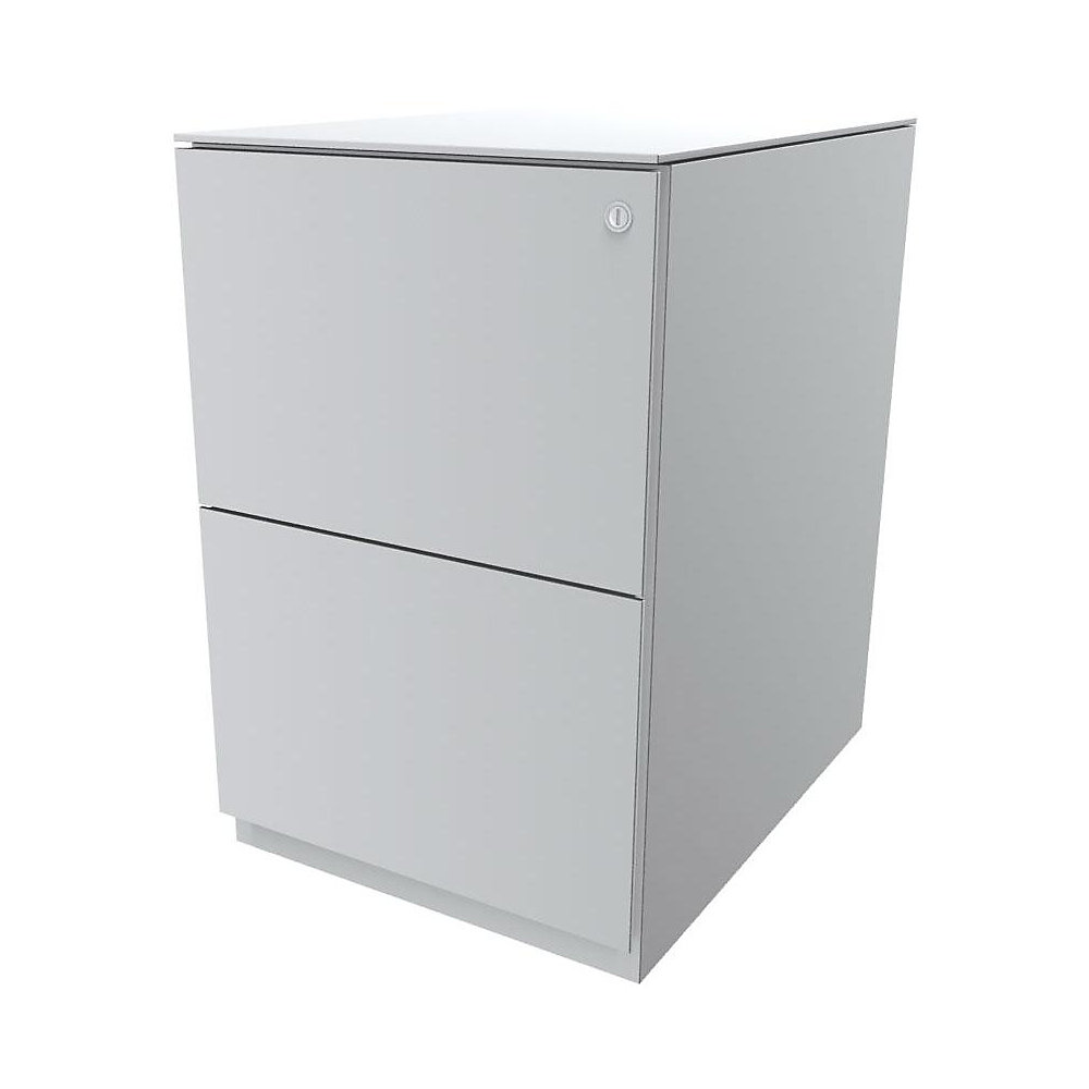 Bisley Verrijdbaar ladeblok Note™, met 2 hangmappenladen, h x b = 652 x 420 mm, met top, verkeerswit