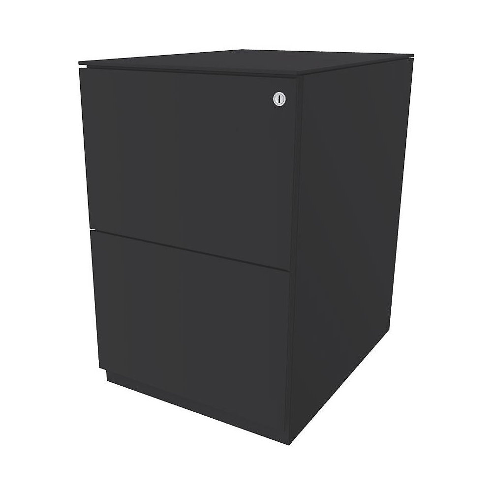 Bisley Verrijdbaar ladeblok Note™, met 2 hangmappenladen, h x b = 652 x 420 mm, met top, antracietgrijs