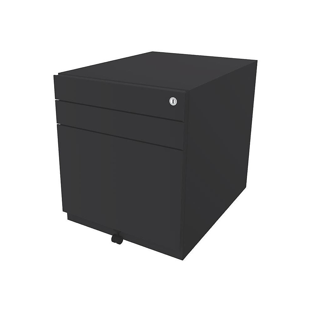 Bisley Verrijdbaar ladeblok Note™, met 2 universele laden, 1 hangmappenlade, h x b x d = 565 x 420 x 565 mm, antracietgrijs