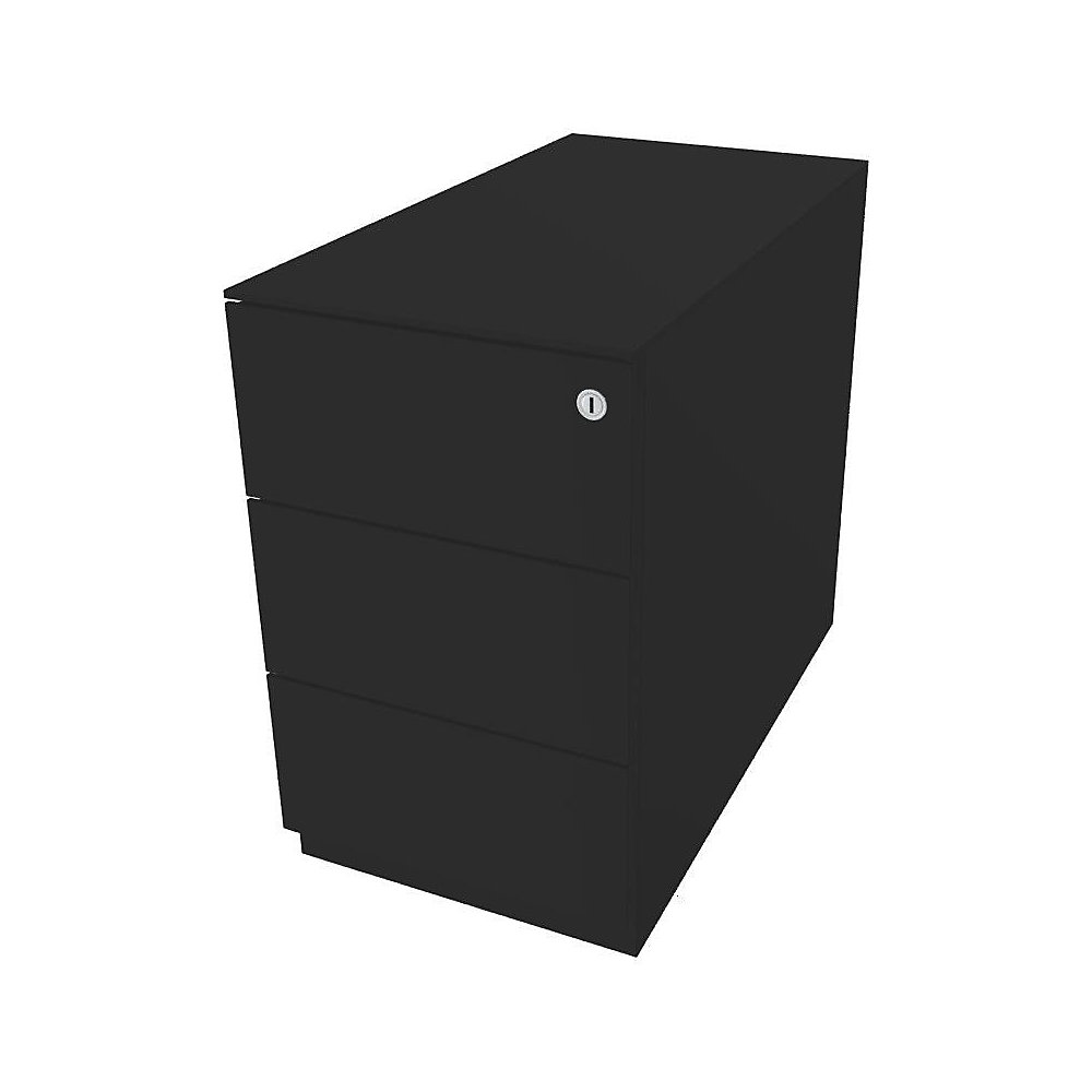 Bisley Verrijdbaar ladeblok Note™, met 3 universele laden, h x b x d = 502 x 300 x 565 mm, met greeplijst en top, zwart