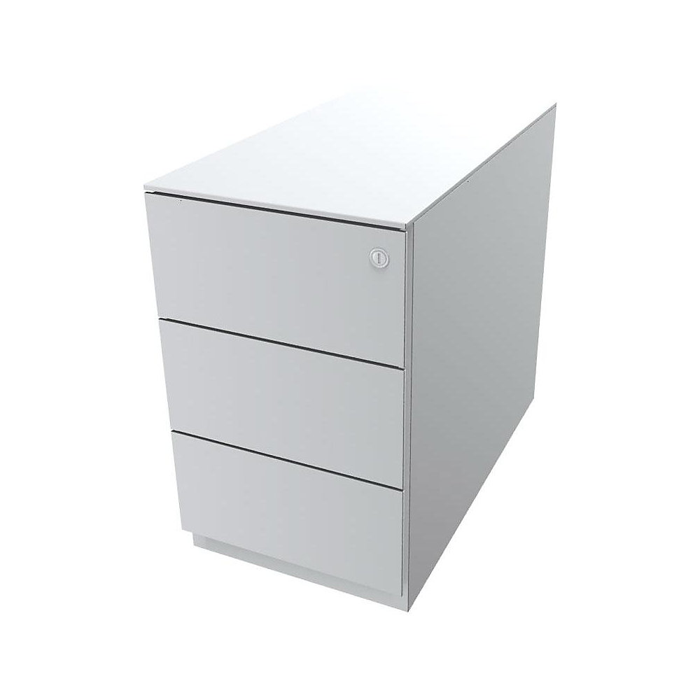 Bisley Verrijdbaar ladeblok Note™, met 3 universele laden, h x b x d = 502 x 300 x 565 mm, met greeplijst en top, verkeerswit