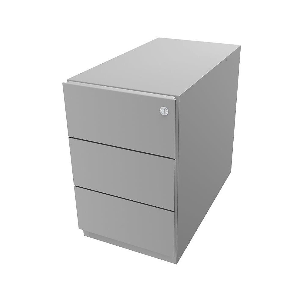 Bisley Verrijdbaar ladeblok Note™, met 3 universele laden, h x b x d = 495 x 300 x 565 mm, met greeplijst, lichtgrijs