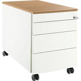 Schäfer Shop Select Schäfer Shop  Select Verrijdbaar ladeblok 1233, 4 schuifladen, met greepuitsparing wit/kersen Romana