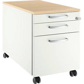 Schäfer Shop Select Schäfer Shop  Select Verrijdbaar ladeblok 126, 3 schuifladen, Handgreep rond wit/esdoornpatroon