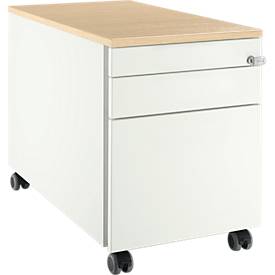 Schäfer Shop Select Schäfer Shop  Select Verrijdbaar ladeblok 126, 3 schuifladen, met greepuitsparing wit/esdoornpatroon