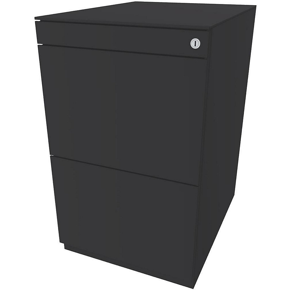 Bisley Staand ladeblok Note™, met 2 hangmappenladen, hoogte 704 - 737 mm, met top, antracietgrijs