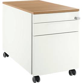Schäfer Shop Select Schäfer Shop  Select Verrijdbaar ladeblok 126, 3 schuifladen, met greepuitsparing wit/kersen Romana