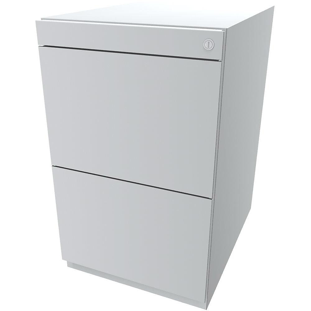 Bisley Staand ladeblok Note™, met 2 hangmappenladen, hoogte 698 - 731 mm, zonder top, verkeerswit