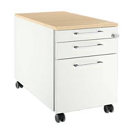 Schäfer Shop Select Schäfer Shop  Select Verrijdbaar ladeblok 126, 3 schuifladen, Hoekgreep wit/esdoornpatroon