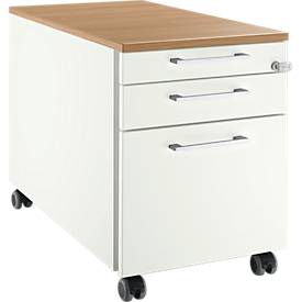 Schäfer Shop Select Schäfer Shop  Select Verrijdbaar ladeblok 126, 3 schuifladen, Hoekgreep wit/kersen Romana