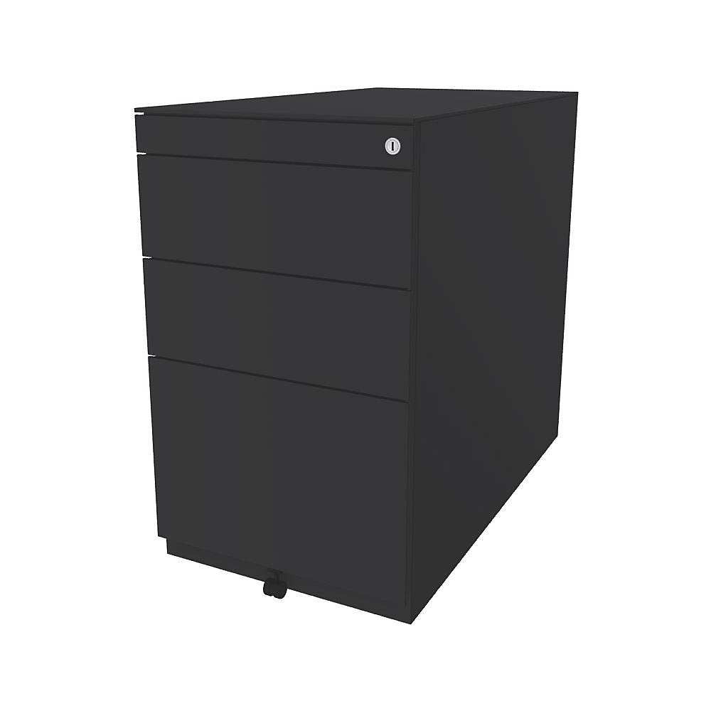 Bisley Staand ladeblok Note™, met 2 universele laden, 1 hangmappenlade, met top, diepte 775 mm, antracietgrijs