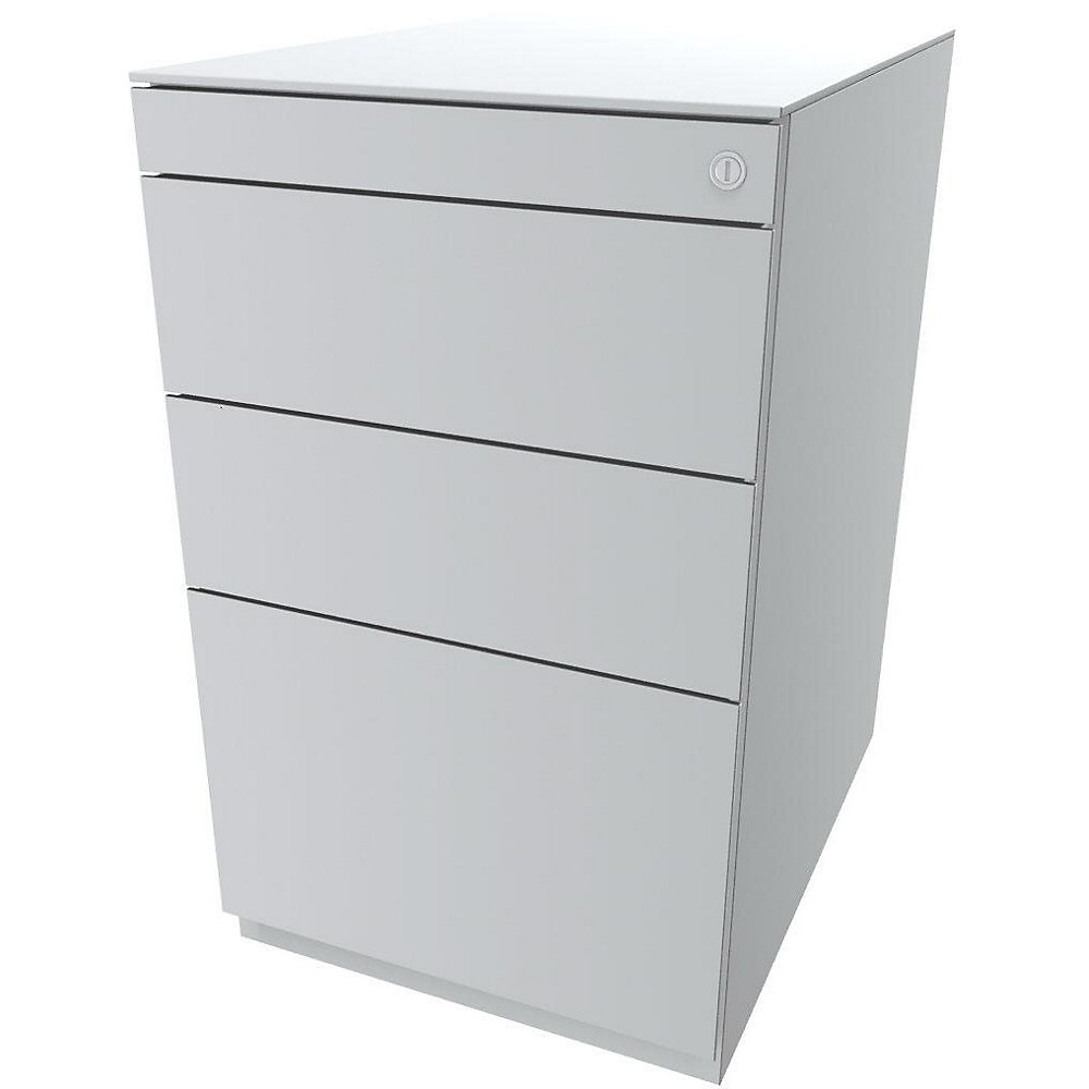 Bisley Staand ladeblok Note™, met 2 universele laden, 1 hangmappenlade, met top, diepte 565 mm, verkeerswit