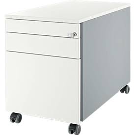 Schäfer Shop Genius Schäfer Shop  Genius Verrijdbaar ladeblok 126, met greepuitsparing B 435 x H 577 mm, blank aluminium/blank aluminium/wit