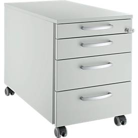 Schäfer Shop Genius Schäfer Shop  Genius Verrijdbaar ladeblok 1233, met handgreep rond B 435 x H 577 mm, lichtgrijs/lichtgrijs/lichtgrijs