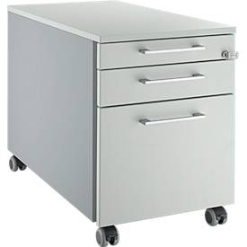 Schäfer Shop Genius Schäfer Shop  Genius Verrijdbaar ladeblok 126, met hoekgreep B 435 x H 577 mm, blank aluminium/lichtgrijs/lichtgrijs