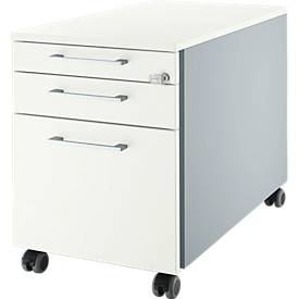 Schäfer Shop Genius Schäfer Shop  Genius Verrijdbaar ladeblok 126, met hoekgreep B 435 x H 577 mm, blank aluminium/blank aluminium/wit