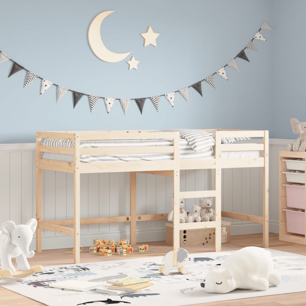 VidaXL Kinderhoogslaper met ladder 80x200 cm massief grenenhout