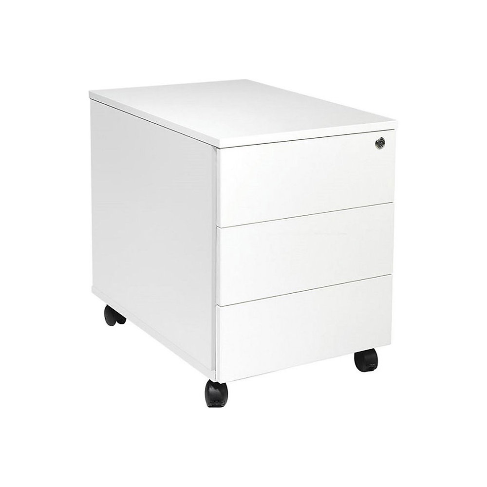 Verrijdbaar ladeblok Portland, h x b x d = 550 x 420 x 600 mm, wit geborsteld