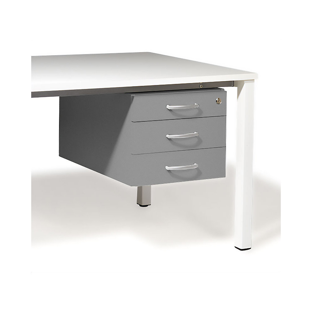 Onderkast voor Desk Duo, b x d = 428 x 600 mm, lichtgrijs