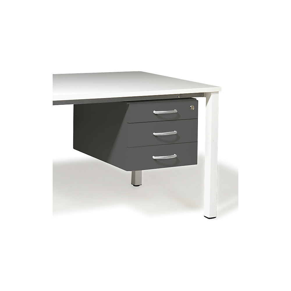 Onderkast voor Desk Duo, b x d = 428 x 600 mm, donkergrijs