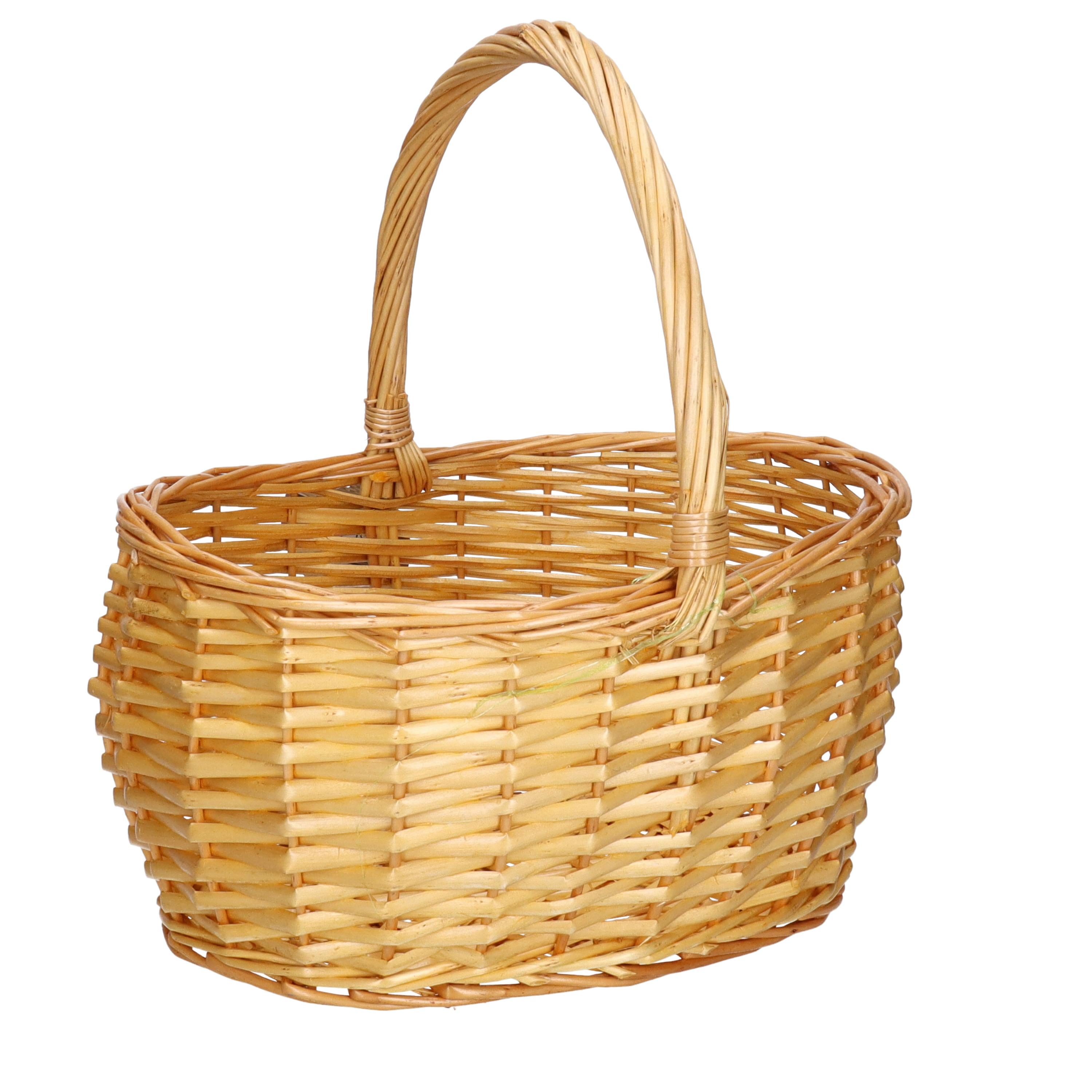 CM Picknickmand met hengsel - naturel - riet - x 28 x 18  -
