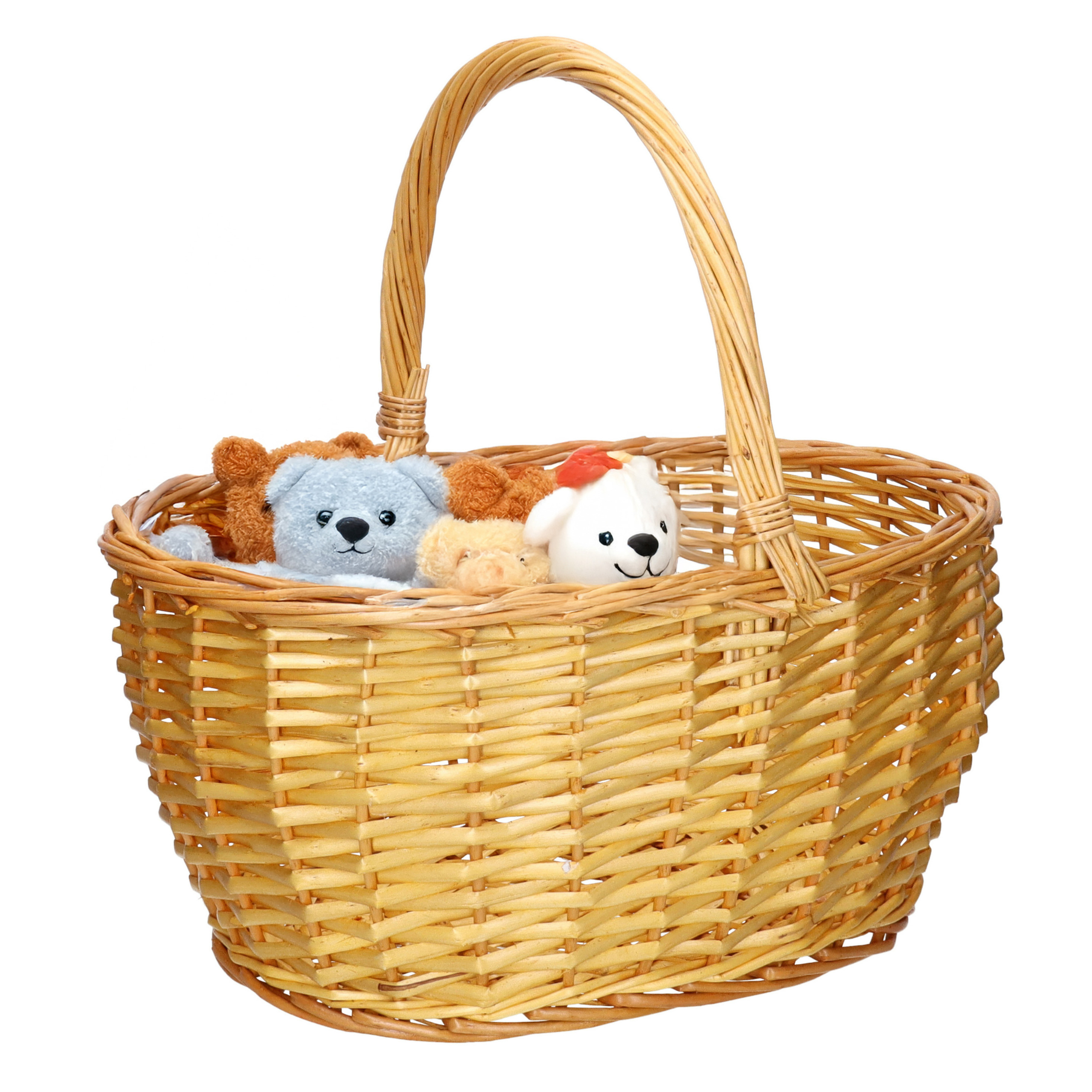 CM Picknickmand met hengsel - naturel - riet - x 31 x 21  -
