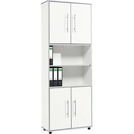 Schäfer Shop Select Schäfer Shop  Select Combikast Moxxo IQ, hout, 4 vleugeldeuren, 2 open vakken, 6 ordnerhoogten, B 801 x D 362 x H 2166 mm, wit