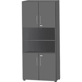 Schäfer Shop Select Schäfer Shop  Select Combikast Start Off, 6 ordnerhoogten, 4 ordnerhoogten met deur, afsluitbaar, B 800 x D 420 x H 2196 mm, grafiet/grafiet