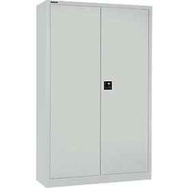 Schäfer Shop Pure universele kast, 5 OH, 4 legborden, afsluitbaar, B 1200 x D 400 x H 1935 mm, staal, lichtgrijs RAL 7035/lichtgrijs RAL 7035